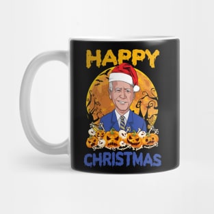 Anti Joe Biden Funny Halloween Happy Christmas Santa Hat Mug